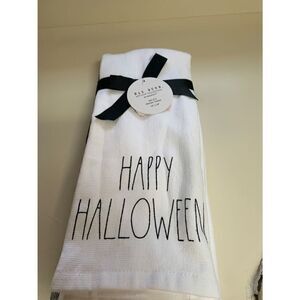 Rae Dunn Kitchen Towels Set Of 3 Trick Or Treat Happy Halloween and Checkerboard